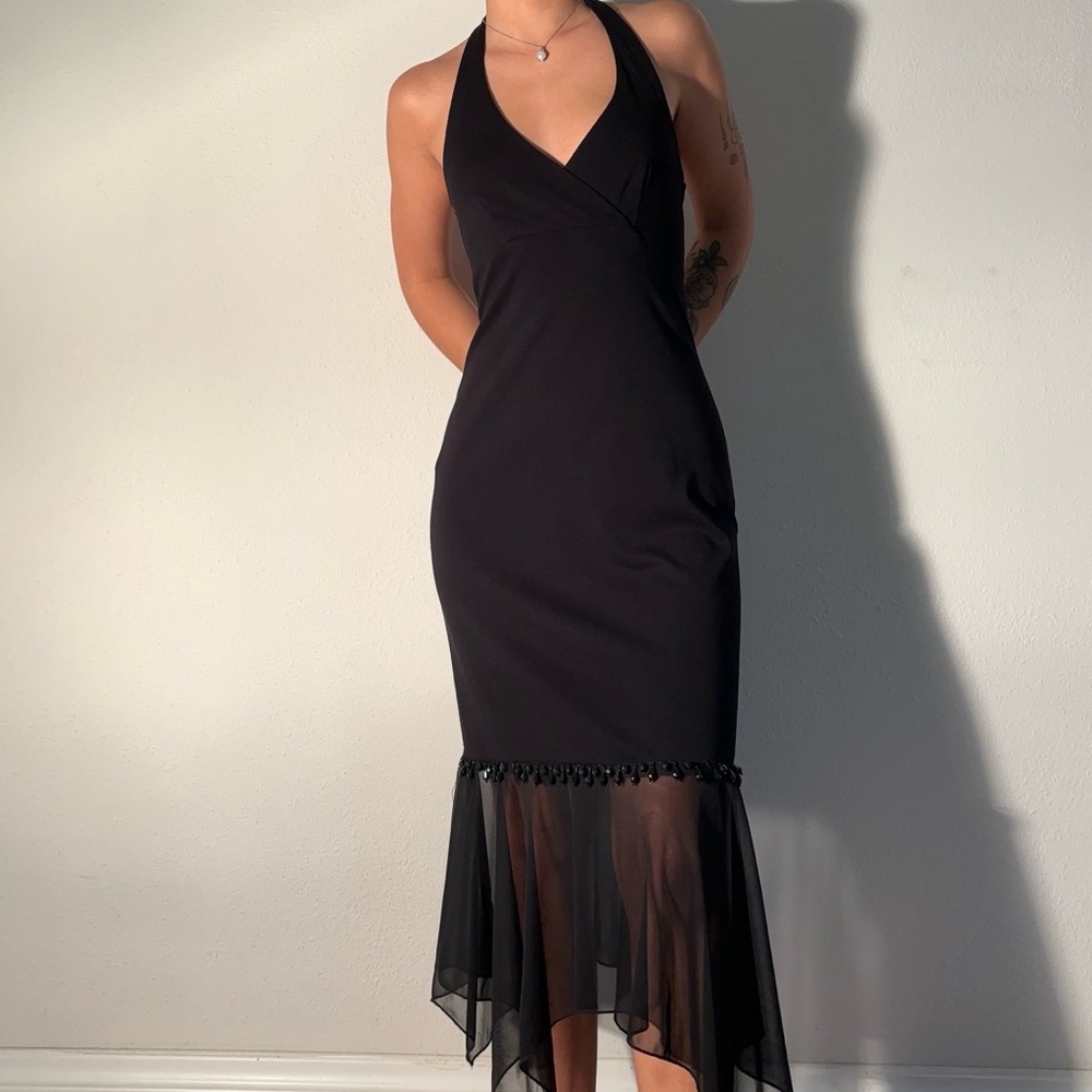 Vintage 90's Jodi Kristopher Beaded
Halterneck Dress